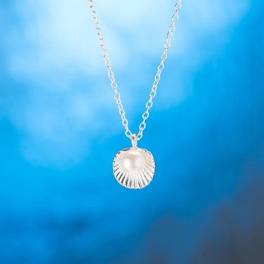 Seashell Pearl White Gold Necklace-Your Soul Place